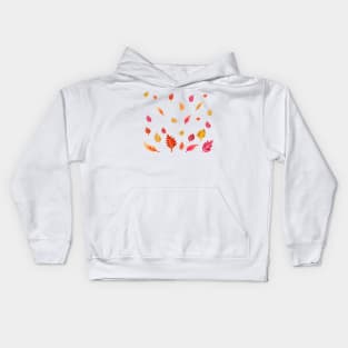 Fall Warm and Bright Leaves Pattern Kids Hoodie